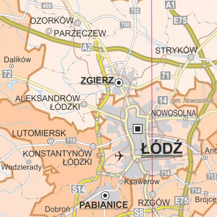 Polska 1:350 000. Mapa ścienna administracyjna wydawnictwa ArtGlob. Fragment 1