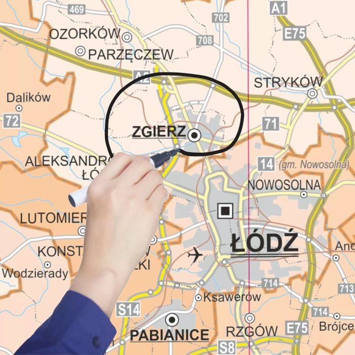 Polska 1:350 000. Mapa ścienna administracyjna wydawnictwa ArtGlob. Fragment 5