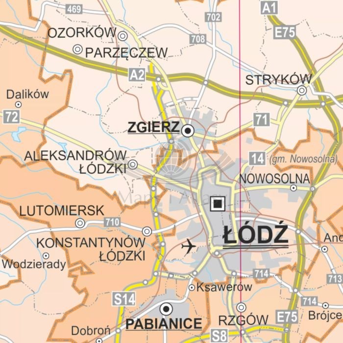 Polska 1:350 000. Arkusz, mapa ścienna administracyjna wydawnictwa ArtGlob. Fragment 1