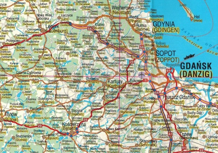 Polen / Polska 1:650 000. Mapa samochodowa wydawnictwa Galileos. Fragment 2
