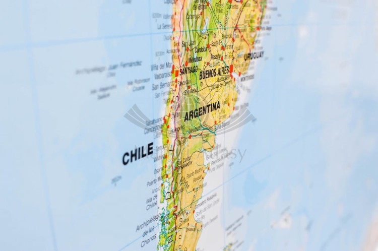 Świat 1:30 000 000. Mapa fizyczna z elementami środowiska. Rama alu SLIM. Fragment 6