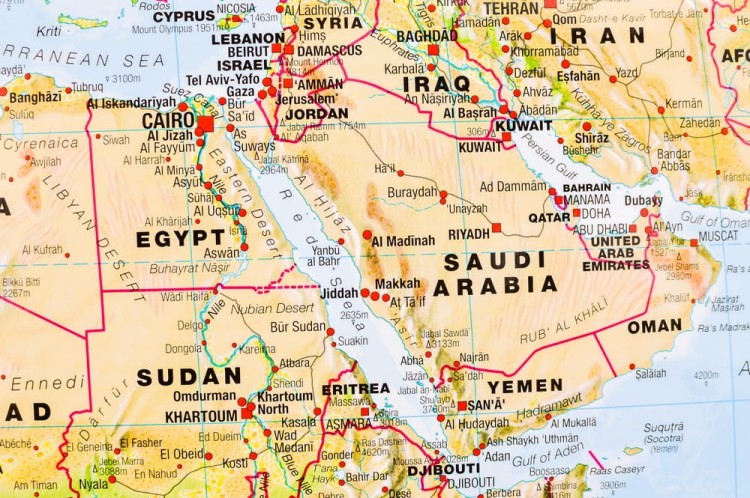 Świat 1:30 000 000. Mapa fizyczna z elementami środowiska magnetyczna. Rama alu SLIM. Fragment 2