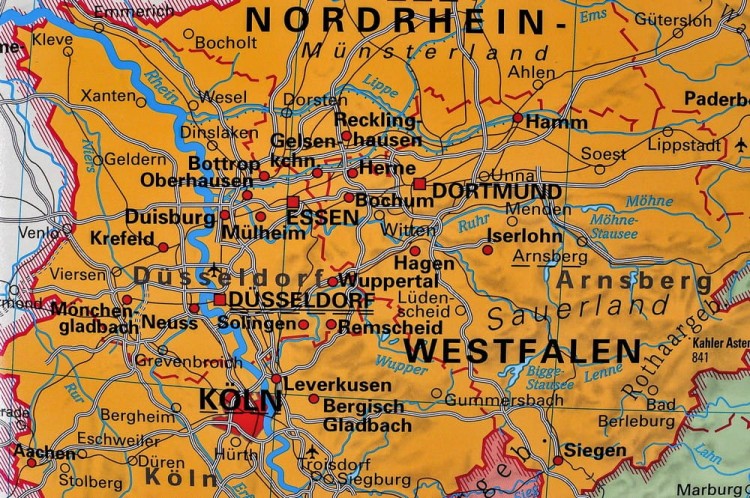 Niemcy 1:1 000 000. Mapa administracyjna magnetyczna. Rama alu SLIM. Fragment 3