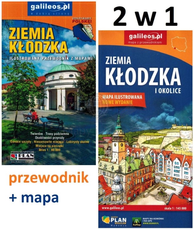 Zestaw Ziemia Kłodzka przewodnik + mapa ilustrowana Galileos