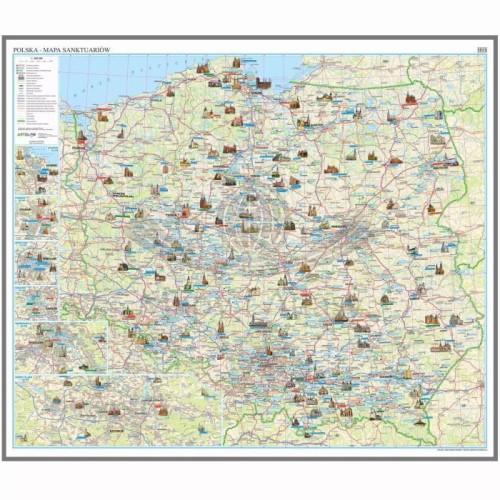 Polska 1:600 000. Mapa sanktuariów. Wersja do wpinania wydawnictwa ArtGlob. Cała mapa
