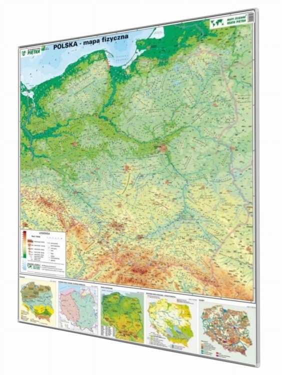 Polska 1:750 000. Mapa fizyczna. Rama alu SLIM