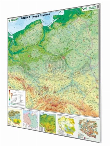 Polska 1:750 000. Mapa fizyczna do wpinania. Rama alu SLIM