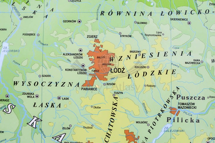 Polska 1:750 000. Mapa fizyczna magnetyczna. Rama alu SLIM. Fragment 1