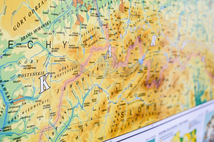 Polska 1:750 000. Mapa fizyczna magnetyczna. Rama alu SLIM. Fragment 7