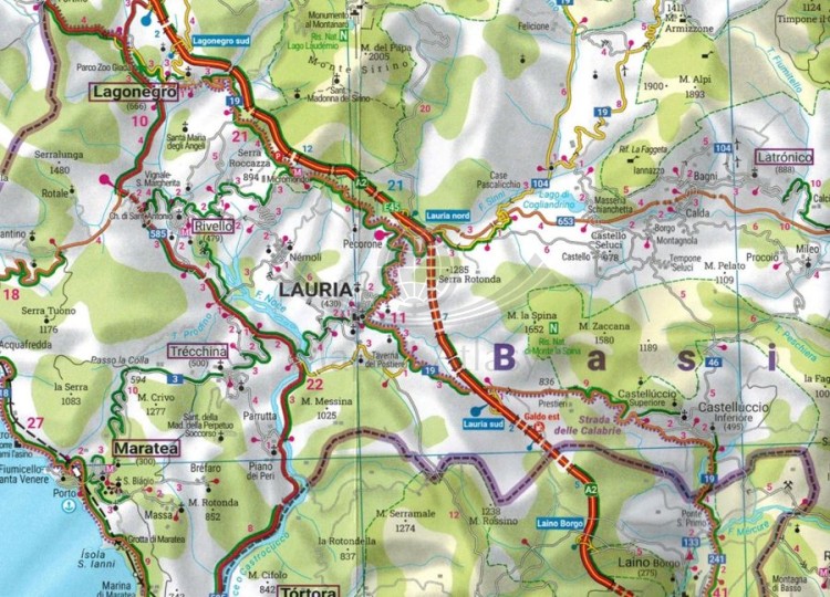 Kalabria 1:150 000. Mapa samochodowo-turystyczna wydawnictwa Freytag & Berndt. Fragment 1