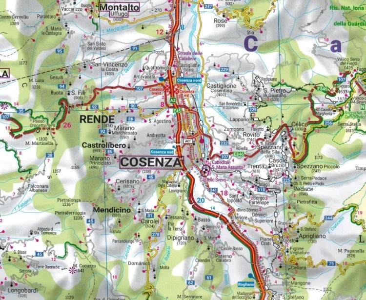 Kalabria 1:150 000. Mapa samochodowo-turystyczna wydawnictwa Freytag & Berndt. Fragment 3