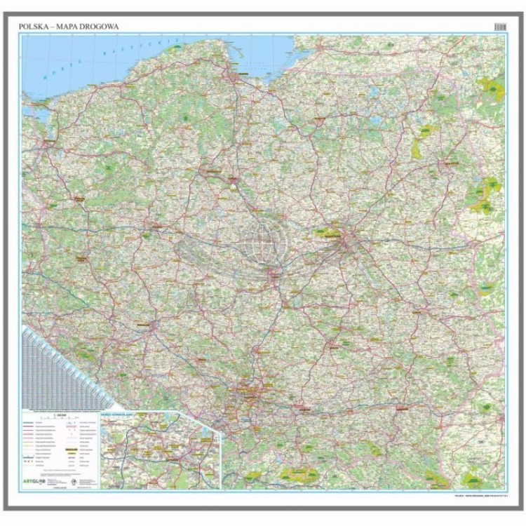 Polska 1:350 000. Mapa drogowa. Wersja do wpinania wydawnictwa ArtGlob. Cała mapa