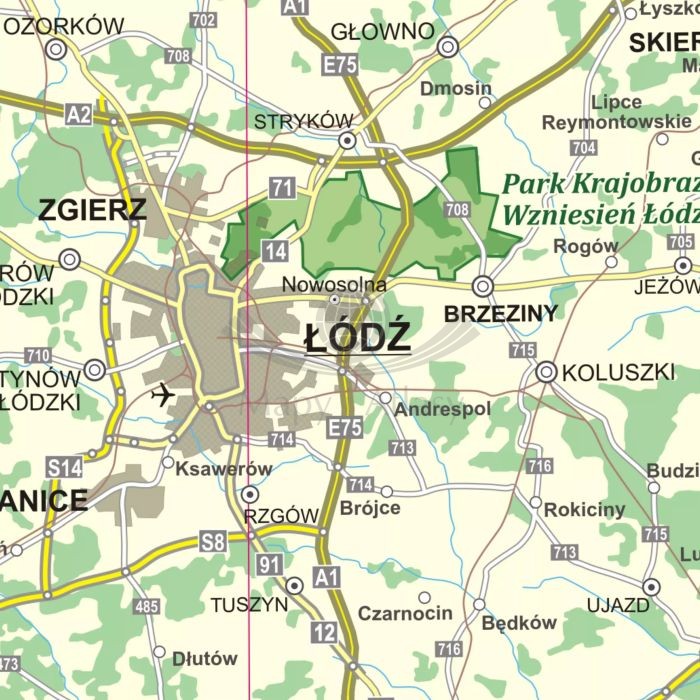 Polska 1:500 000. Parki narodowe i krajobrazowe. Mapa. Wersja magnetyczna wydawnictwa ArtGlob. Fragment 1