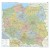 Polska 1:500 000. Arkusz, mapa ścienna administracyjno-drogowa (tablice rejestracyjne) wydawnictwa ArtGlob. Cała mapa