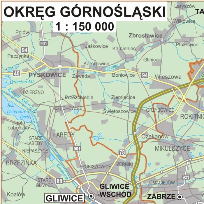 Polska 1:500 000. Mapa ścienna obszarów właściwości prokuratur wydawnictwa ArtGlob. Fragment 4