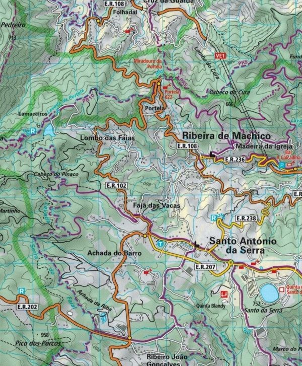 Madera 1:40 000. Funchal - IIha do Porto Santo. Wodoodporna mapa turystyczna wydawnictwa Kümmerly+Frey. Fragment 2