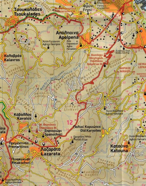CCI20240424_0002.Lefkada 1:45 000. Grecja. Wodoodporna mapa turystyczna 351 wydawnictwa Terrain Editionas. Fragment 1