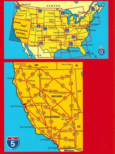 Kalifornia i Nevada 1:1 000 000. Mapa samochodowo-turystyczna. wydawnictwa Hallwag. Zasięg