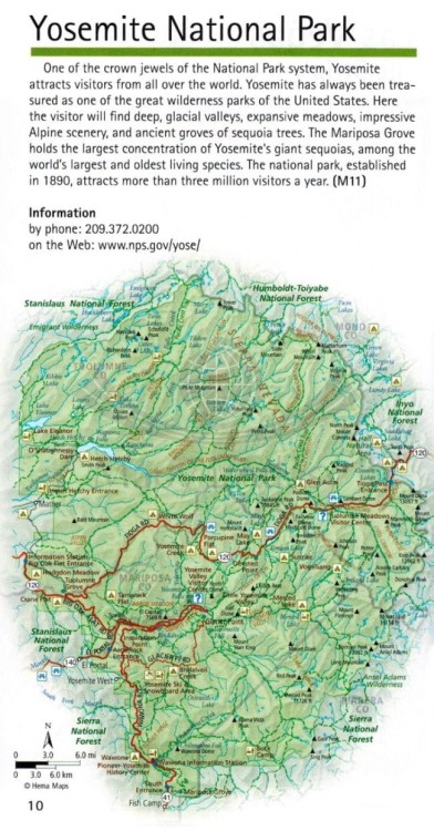 Kalifornia i Nevada 1:1 000 000. Mapa samochodowo-turystyczna. wydawnictwa Hallwag. Informator - przykładowe strony 2