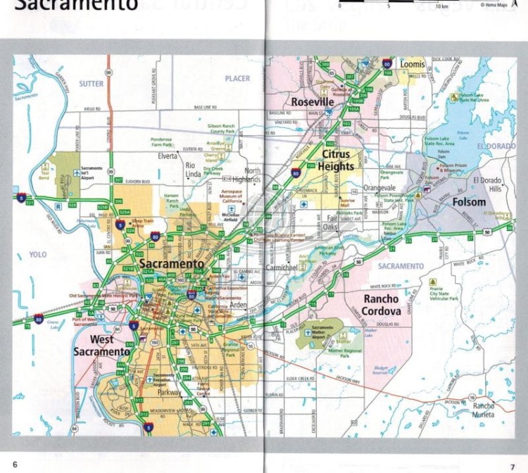 Kalifornia i Nevada 1:1 000 000. Mapa samochodowo-turystyczna. wydawnictwa Hallwag. Informator - przykładowe strony 3