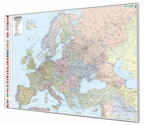 Europa 1:4 300 000. Mapa polityczno-drogowa. Rama alu SLIM
