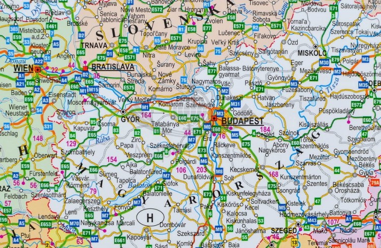 Europa 1:4 300 000. Mapa polityczno-drogowa do wpinania. Rama alu SLIM. Fragment 5