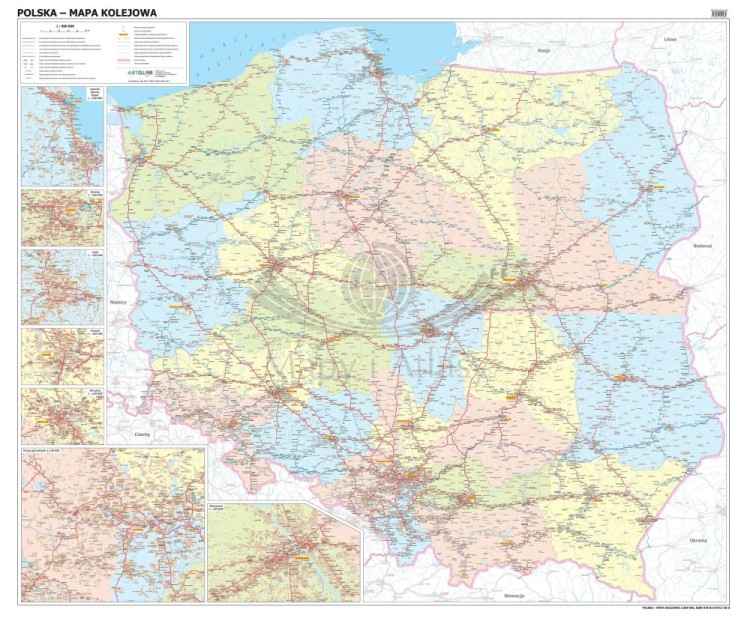 Polska 1:500 000. Mapa kolejowa. Wersja magnetyczna