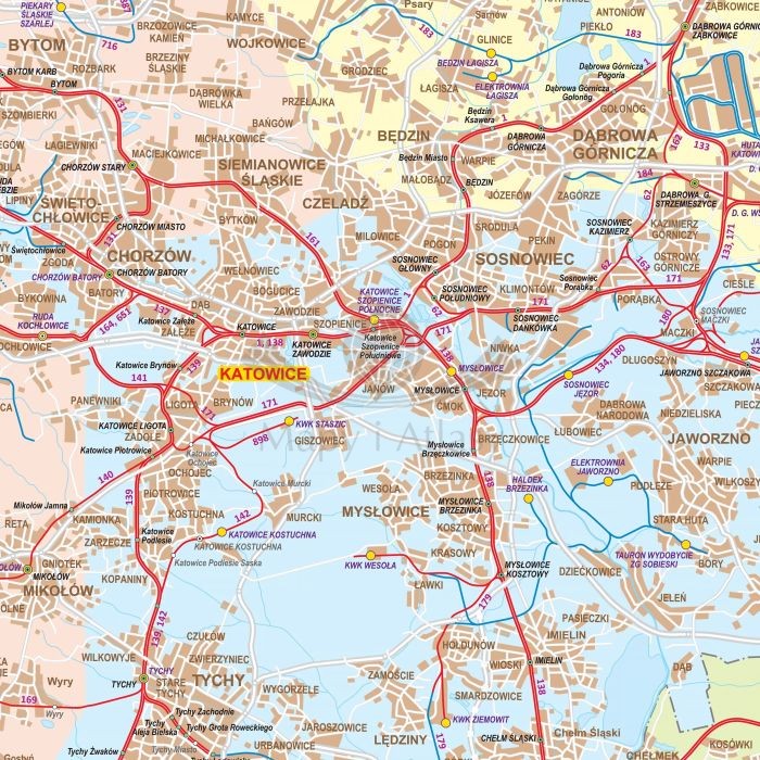 Polska 1:500 000. Mapa kolejowa. Wersja magnetyczna. Fragment 1