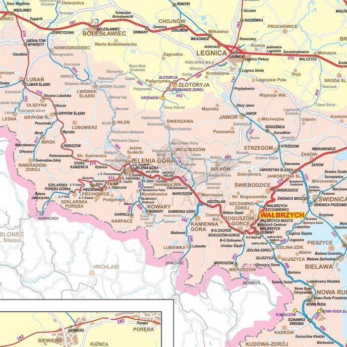Polska 1:500 000. Mapa kolejowa. Wersja magnetyczna. Fragment 7