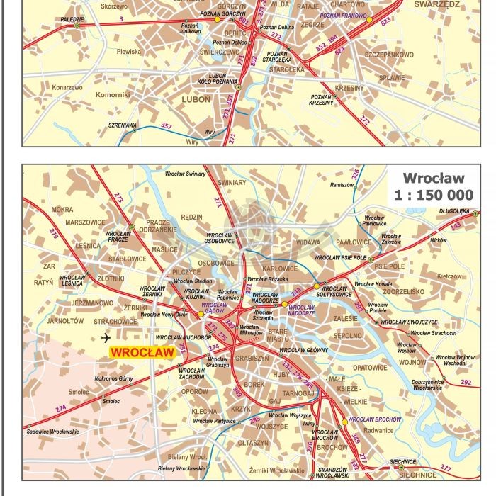 Polska 1:500 000. Mapa kolejowa. Wersja magnetyczna. Fragment 9