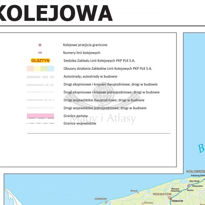 Polska 1:500 000. Mapa kolejowa. Wersja magnetyczna. Legenda 2