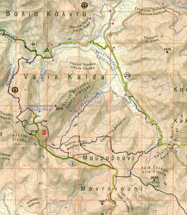 Zagori Valia Kalda- Metsowo. Wodoodporna mapa turystyczna wydawnictwa Anavasi. Fragment 1