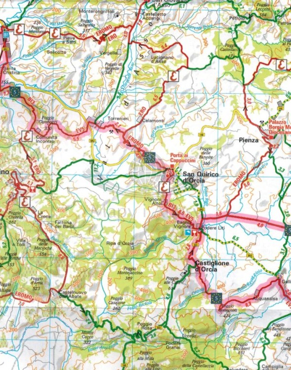 Toskania 1:150 000. Wodoodporna mapa rowerowa. Fragment 2
