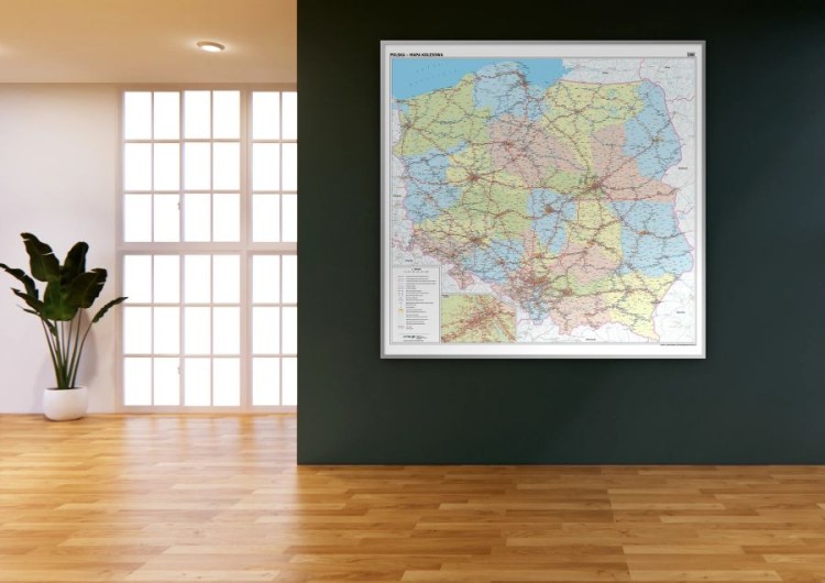 Polska 1:350 000. Mapa kolejowa. Wersja do wpinania. Przykład aranżacji