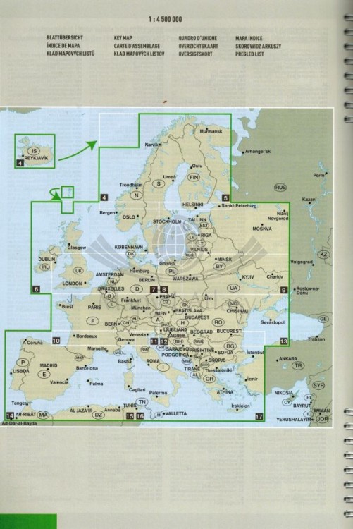 Niemcy 1:300 000. Atlas samochodowo-turystyczny wydawnictwa Marco Polo. Skorowidz - Europa