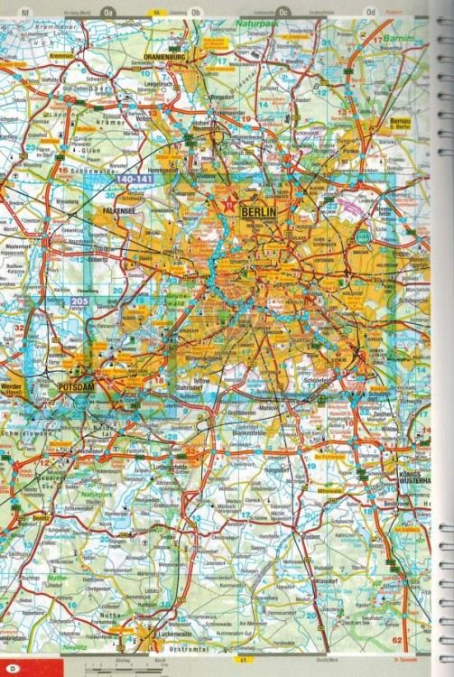 Niemcy 1:300 000. Atlas samochodowo-turystyczny wydawnictwa Marco Polo. Przykładowy arkusz 2