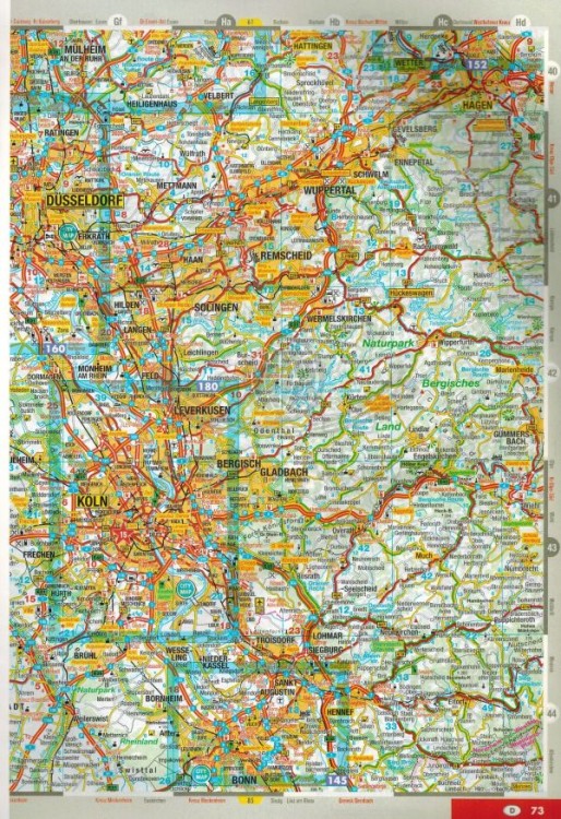 Niemcy 1:300 000. Atlas samochodowo-turystyczny wydawnictwa Marco Polo. Przykładowy arkusz 3