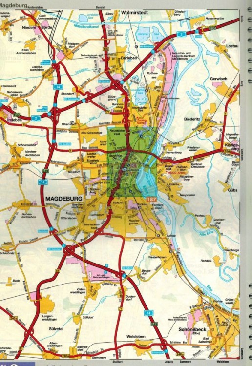 Niemcy 1:300 000. Atlas samochodowo-turystyczny wydawnictwa Marco Polo. Przykładowy arkusz - tranzyt