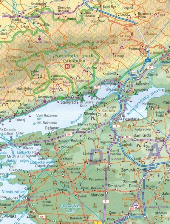 Dubrownik i Chorwacja - wybrzeże. Plan miasta / mapa samochodowo-turystyczna wydawnictwa ITMB. Fragment 3