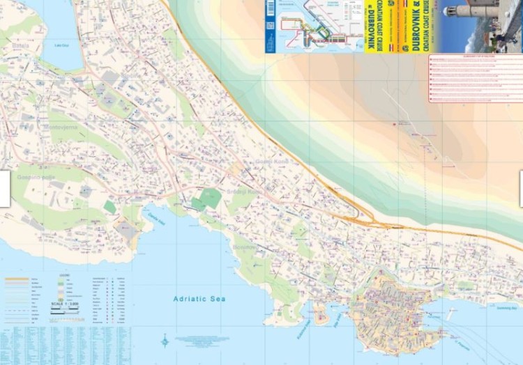 Dubrownik i Chorwacja - wybrzeże. Plan miasta / mapa samochodowo-turystyczna wydawnictwa ITMB. Pierwsza strona