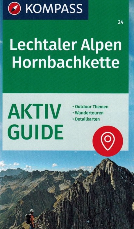 Lechtaler Alpen Hornbachkette. Wodoodporna mapa turystyczna 24 wydawnictwa Kompass. Informator - okładka