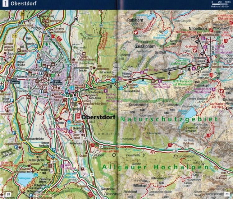 Lechtaler Alpen Hornbachkette. Wodoodporna mapa turystyczna 24 wydawnictwa Kompass. Informator - prszykładowe strony 2