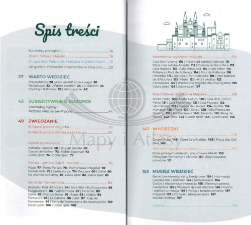 Majorka. Przewodnik Lajt wydawnictwa Pascal. Spis treści