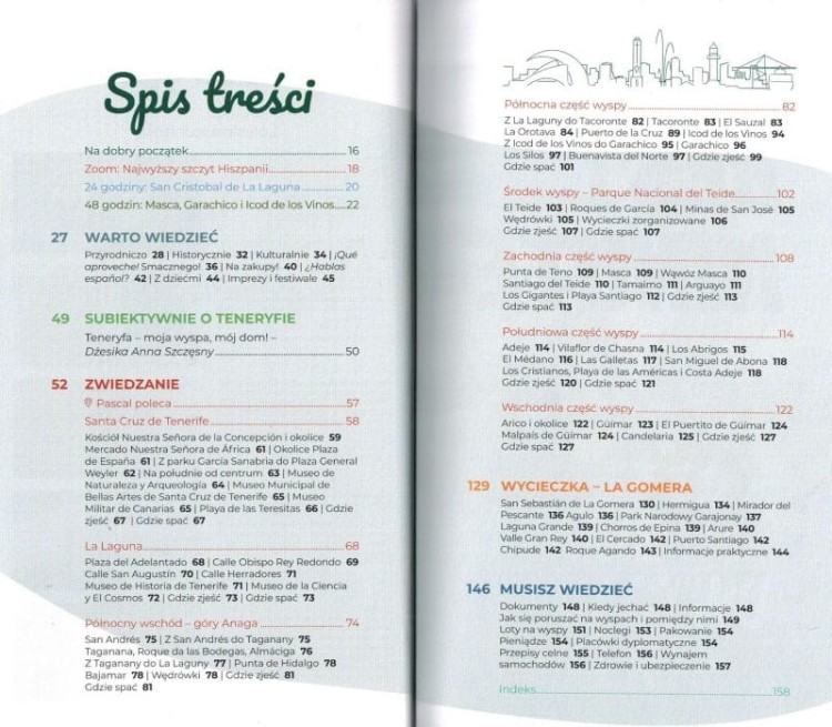 Teneryfa. Przewodnik Lajt wydawnictwa Pascal. Spis treści