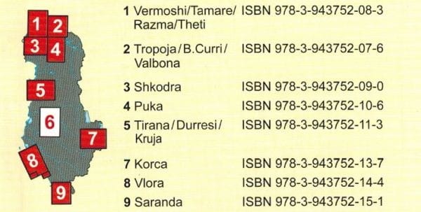 Albania: Elbasan, Berat 1:50 000. Mapa turystyczno-rowerowa 6 wydawnictwa Huber Kartographie. Zasięg