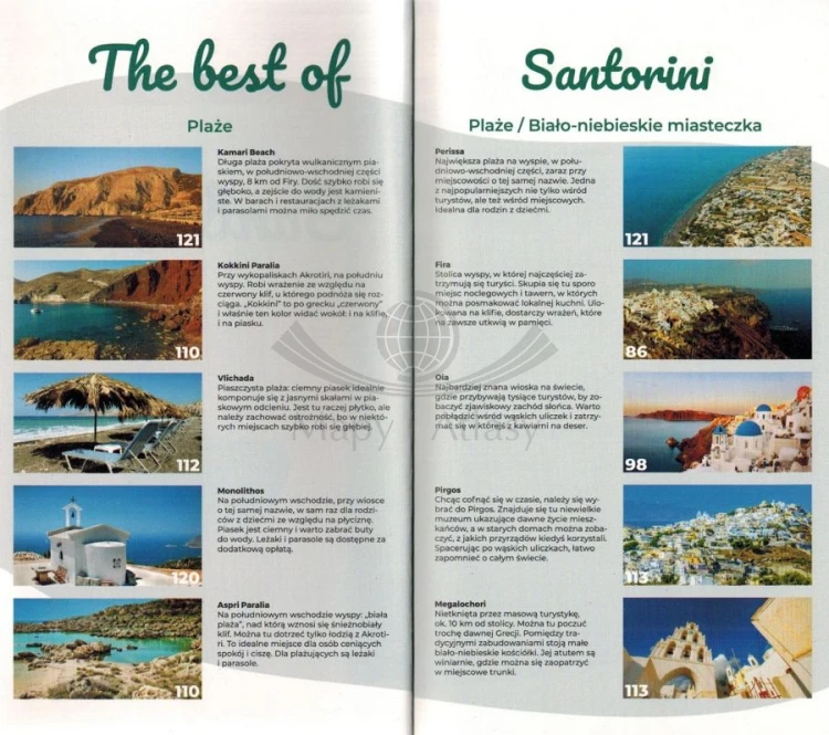 Santorini. Przewodnik Lajt wydawnictwa Pascal. Przykładowe strony 1