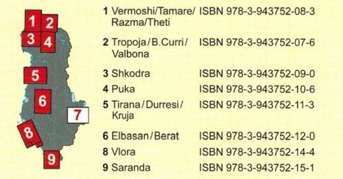 Albania: Korca 1:50 000. Mapa turystyczno-rowerowa 7 wydawnictwa Huber Kartographie. Zasięg