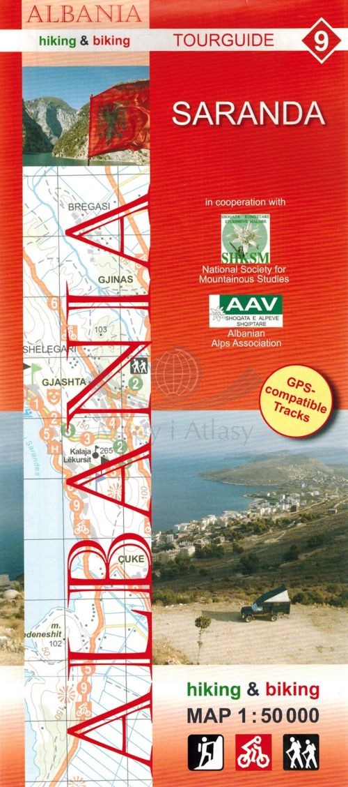 Albania: Saranda 1:50 000. Mapa turystyczno-rowerowa 9. Huber Kartographie