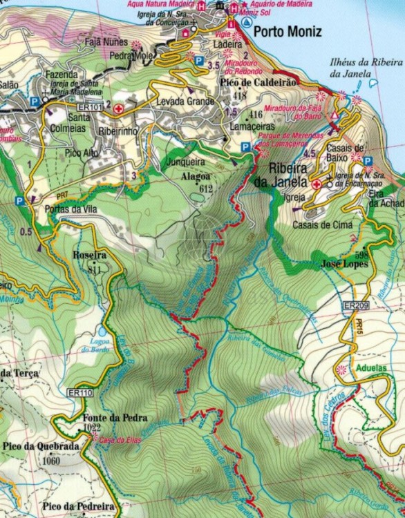Madera 1:50 000. Laminowana mapa turystyczna wydawnictwa TerraQuest. Fragment 1