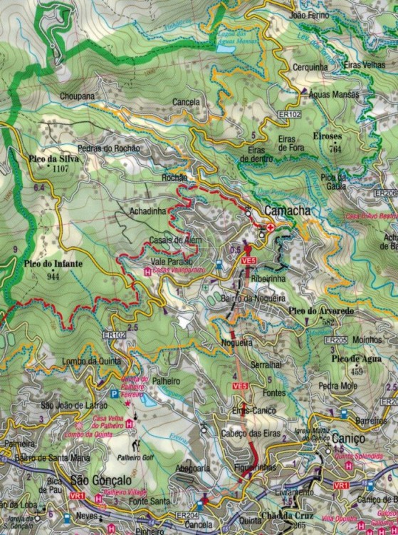 Madera 1:50 000. Laminowana mapa turystyczna wydawnictwa TerraQuest. Fragment 2